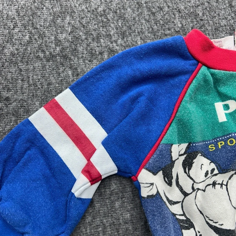 Vintage Winnie The Pooh Disney Sweatshirt Tigger Pullover Colorblock 18M Toddler